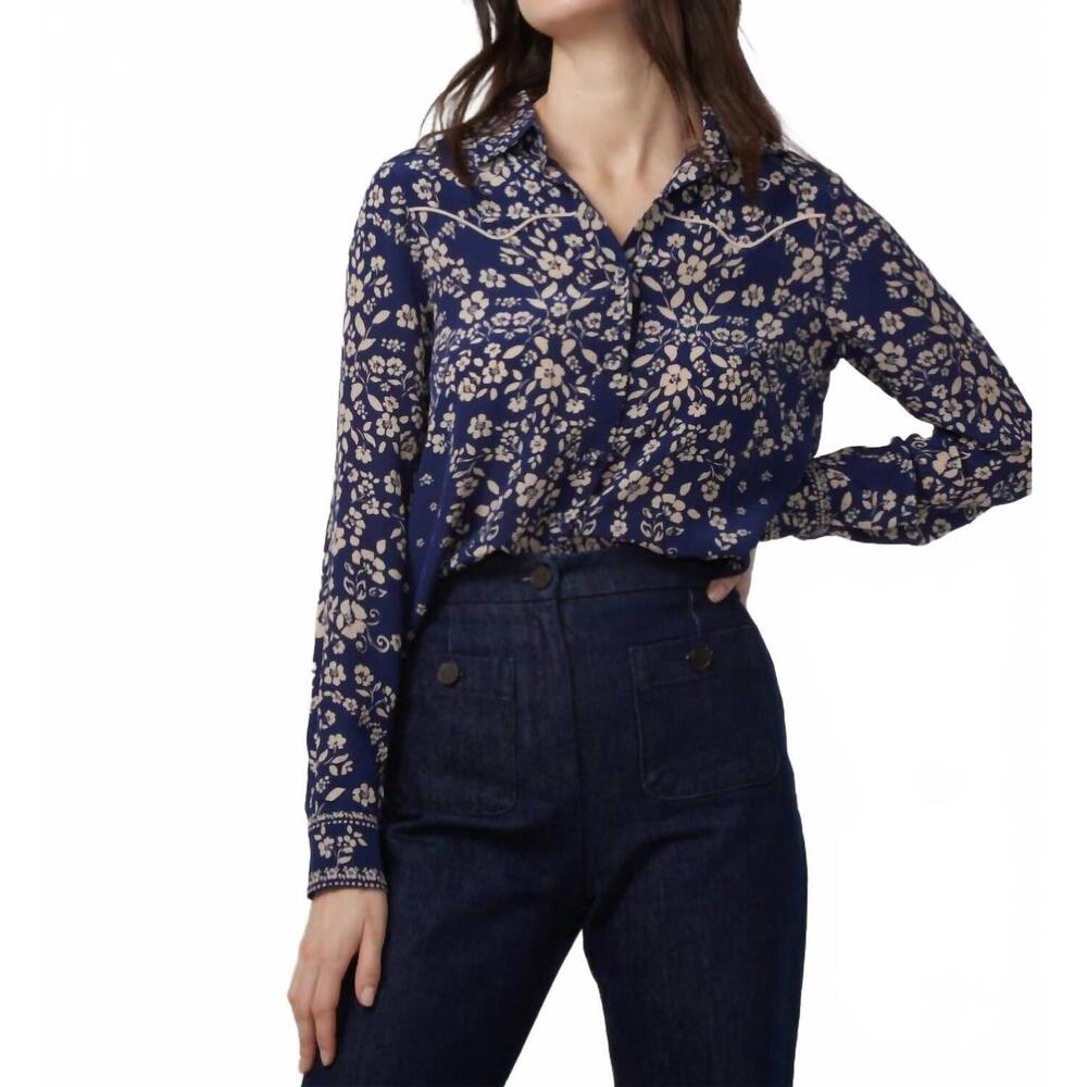 NEW GILNER FARRAR florence button down top in mystic meadow